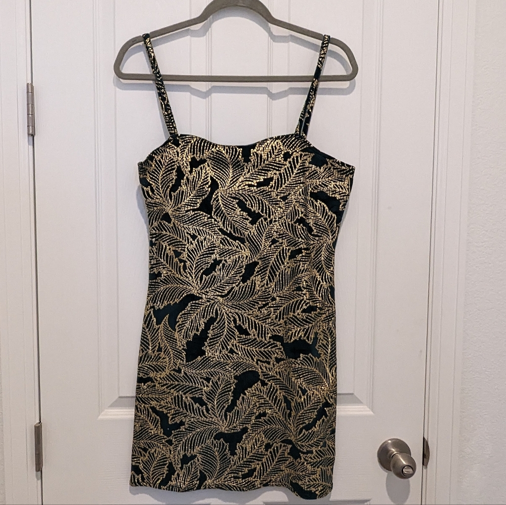 Green and Gold Bodycon Dress